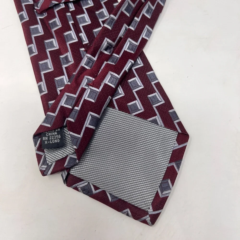 Joseph & Feiss International 100% Silk Men's Tie Geometric X-Long‎
